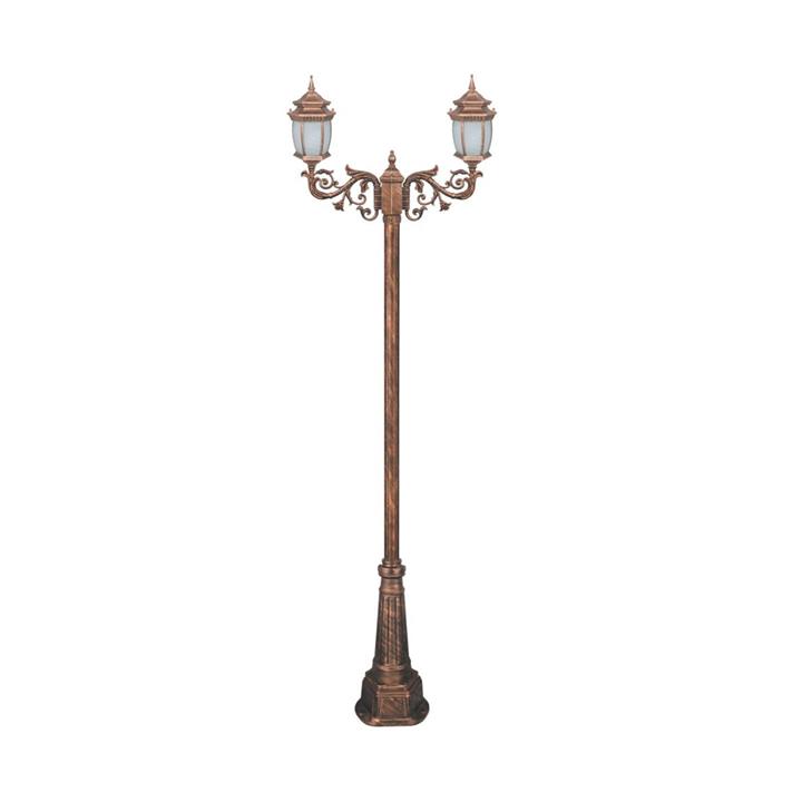چراغ دوشاخه پارکی تکشیدفام مدل معبد رابو خمره ای کد 91215-16-7924